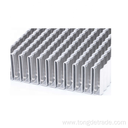 Wave metal aluminum fins for intercooler